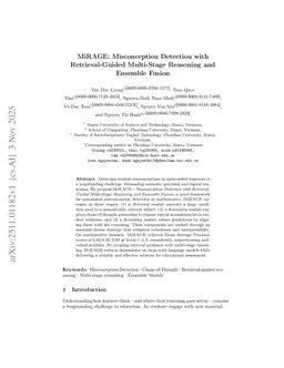 MiRAGE: Misconception Detection with Retrieval-Guided Multi-Stage Reasoning and Ensemble Fusion
