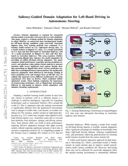 Saliency-Guided Domain Adaptation for Left-Hand Driving in Autonomous Steering