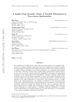 A Saddle Point Remedy: Power of Variable Elimination in Non-convex Optimization