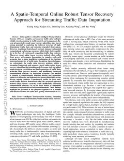 A Spatio-Temporal Online Robust Tensor Recovery Approach for Streaming Traffic Data Imputation