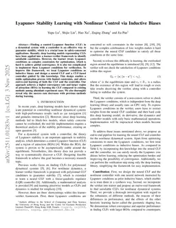 Lyapunov Stability Learning with Nonlinear Control via Inductive Biases