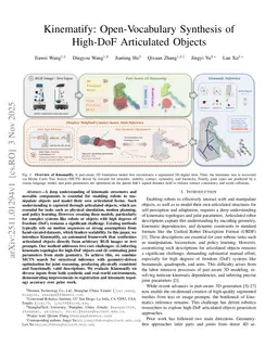 Kinematify: Open-Vocabulary Synthesis of High-DoF Articulated Objects