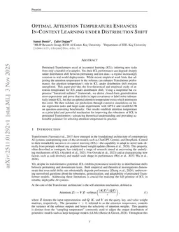 Optimal Attention Temperature Enhances In-Context Learning under Distribution Shift