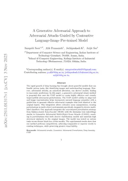 A Generative Adversarial Approach to Adversarial Attacks Guided by Contrastive Language-Image Pre-trained Model