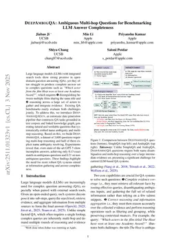 DEEPAMBIGQA: Ambiguous Multi-hop Questions for Benchmarking LLM Answer Completeness