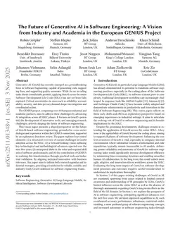 The Future of Generative AI in Software Engineering: A Vision from Industry and Academia in the European GENIUS Project