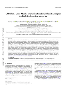 CMI-MTL: Cross-Mamba interaction based multi-task learning for medical visual question answering