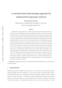 A semantic-based deep learning approach for mathematical expression retrieval