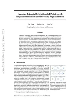 Learning Intractable Multimodal Policies with Reparameterization and Diversity Regularization