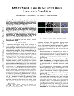 EREBUS: End-to-end Robust Event Based Underwater Simulation