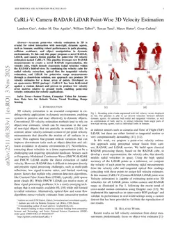 CaRLi-V: Camera-RADAR-LiDAR Point-Wise 3D Velocity Estimation