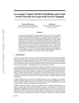 Leveraging Compact Satellite Embeddings and Graph Neural Networks for Large-Scale Poverty Mapping