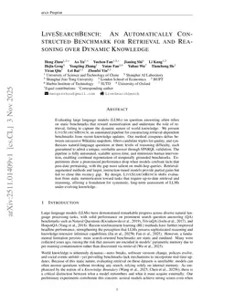 LiveSearchBench: An Automatically Constructed Benchmark for Retrieval and Reasoning over Dynamic Knowledge