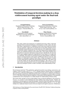 Modulation of temporal decision-making in a deep reinforcement learning agent under the dual-task paradigm
