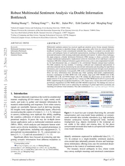 Robust Multimodal Sentiment Analysis via Double Information Bottleneck