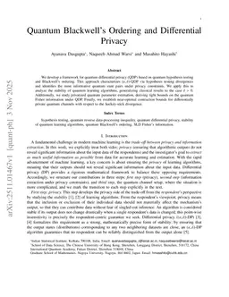 Quantum Information Ordering and Differential Privacy