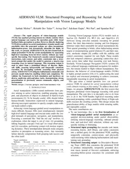 AERMANI-VLM: Structured Prompting and Reasoning for Aerial Manipulation with Vision Language Models