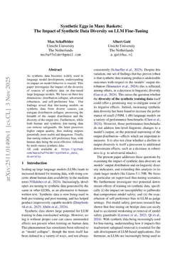 Synthetic Eggs in Many Baskets: The Impact of Synthetic Data Diversity on LLM Fine-Tuning