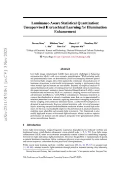 Luminance-Aware Statistical Quantization: Unsupervised Hierarchical Learning for Illumination Enhancement