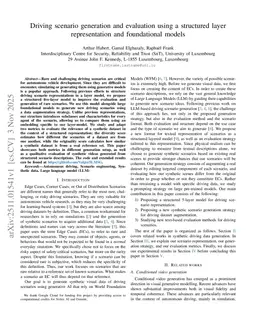 Driving scenario generation and evaluation using a structured layer representation and foundational models