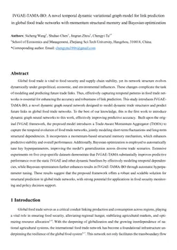 IVGAE-TAMA-BO: A novel temporal dynamic variational graph model for link prediction in global food trade networks with momentum structural memory and Bayesian optimization