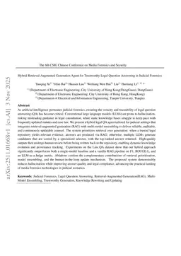 Hybrid Retrieval-Augmented Generation Agent for Trustworthy Legal Question Answering in Judicial Forensics