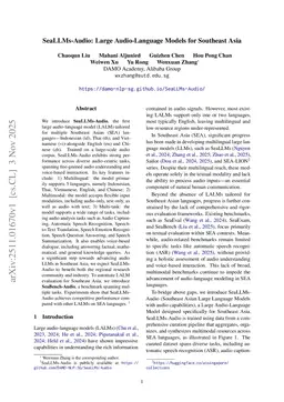 SeaLLMs-Audio: Large Audio-Language Models for Southeast Asia