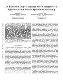 Collaborative Large Language Model Inference via Resource-Aware Parallel Speculative Decoding