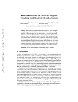 SM-based Semantics for Answer Set Programs Containing Conditional Literals and Arithmetic