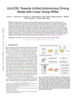 UniLION: Towards Unified Autonomous Driving Model with Linear Group RNNs