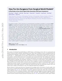 How Far Are Surgeons from Surgical World Models? A Pilot Study on Zero-shot Surgical Video Generation with Expert Assessment