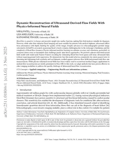 Dynamic Reconstruction of Ultrasound-Derived Flow Fields With Physics-Informed Neural Fields
