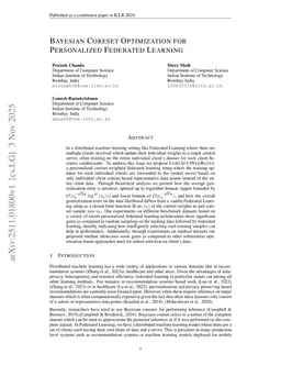 Bayesian Coreset Optimization for Personalized Federated Learning