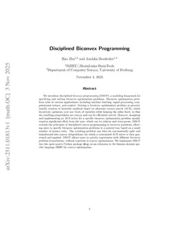Disciplined Biconvex Programming