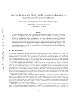 Bridging Lifelong and Multi-Task Representation Learning via Algorithm and Complexity Measure