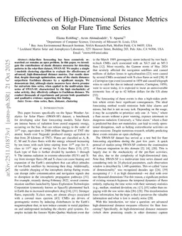 Effectiveness of High-Dimensional Distance Metrics on Solar Flare Time Series