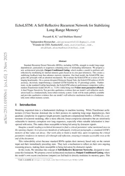 EchoLSTM: A Self-Reflective Recurrent Network for Stabilizing Long-Range Memory