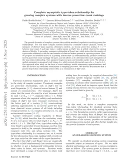 Complete asymptotic type-token relationship for growing complex systems with inverse power-law count rankings
