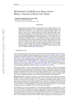 Rethinking LLM Human Simulation: When a Graph is What You Need