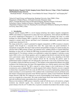 High-Resolution Magnetic Particle Imaging System Matrix Recovery Using a Vision Transformer with Residual Feature Network