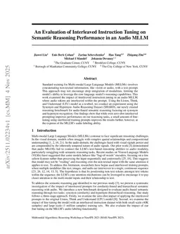 An Evaluation of Interleaved Instruction Tuning on Semantic Reasoning Performance in an Audio MLLM