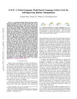 LACY: A Vision-Language Model-based Language-Action Cycle for Self-Improving Robotic Manipulation