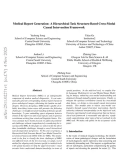 Medical Report Generation: A Hierarchical Task Structure-Based Cross-Modal Causal Intervention Framework
