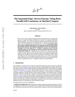 The Sequential Edge: Inverse-Entropy Voting Beats Parallel Self-Consistency at Matched Compute