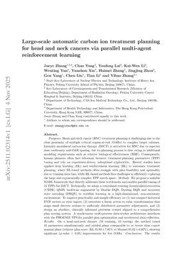 Large-scale automatic carbon ion treatment planning for head and neck cancers via parallel multi-agent reinforcement learning