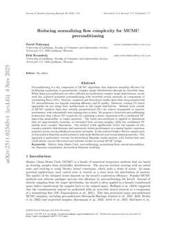 Reducing normalizing flow complexity for MCMC preconditioning