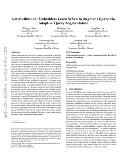 Let Multimodal Embedders Learn When to Augment Query via Adaptive Query Augmentation