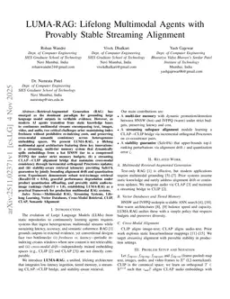 LUMA-RAG: Lifelong Multimodal Agents with Provably Stable Streaming Alignment