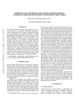 Improving DF-Conformer Using Hydra For High-Fidelity Generative Speech Enhancement on Discrete Codec Token