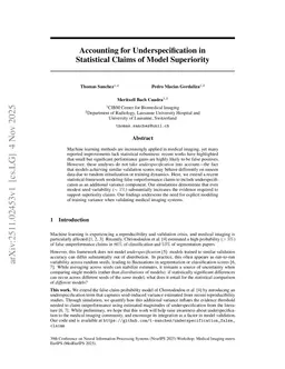 Accounting for Underspecification in Statistical Claims of Model Superiority